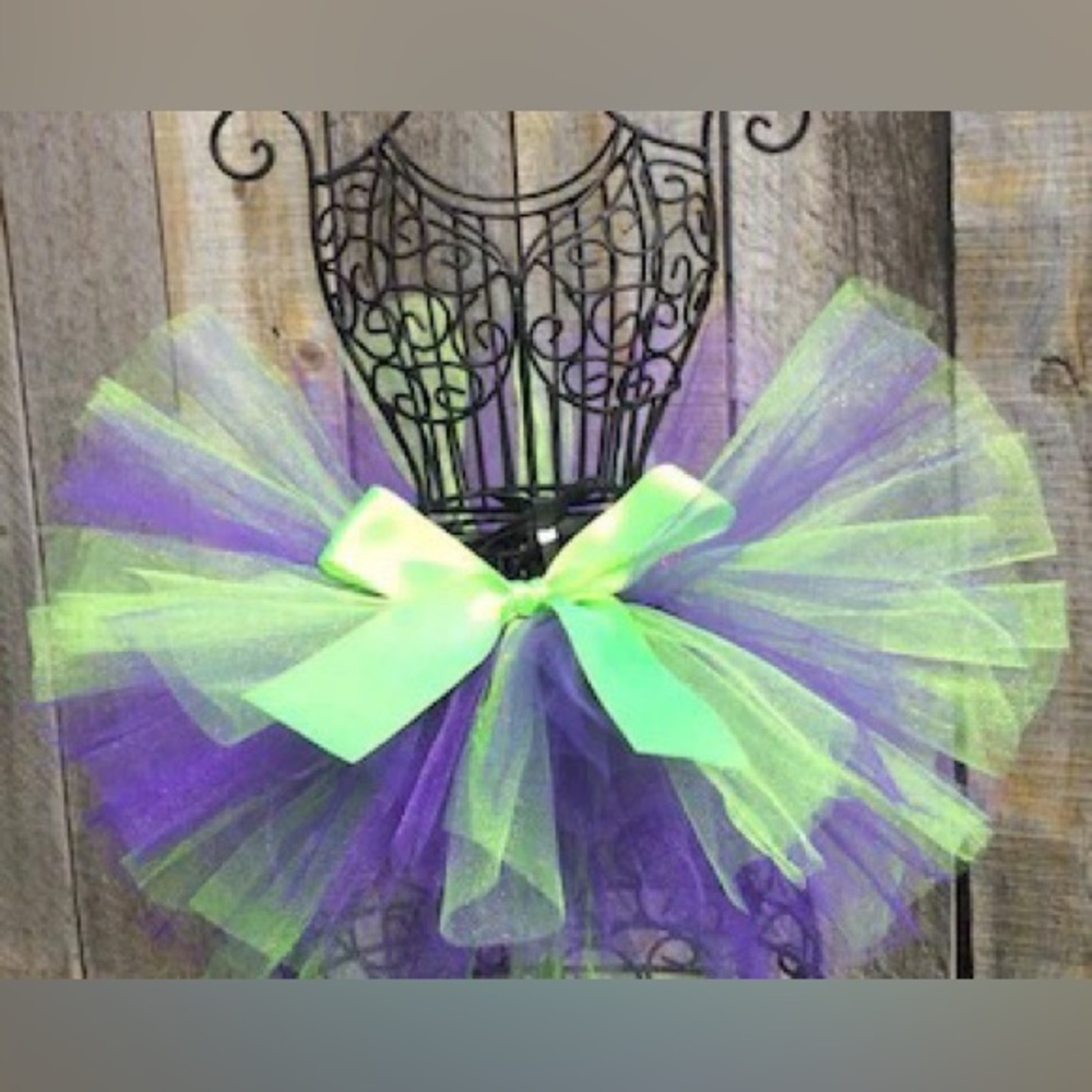 Green & Purple Handmade Tutu for 2-3 year old